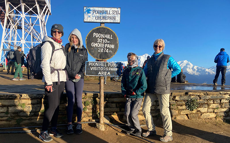 Families capturing their momory at Poonhill